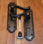 Victorian Scroll Style Cast Iron Door Handles With Bathroom Turn & Release (300B)